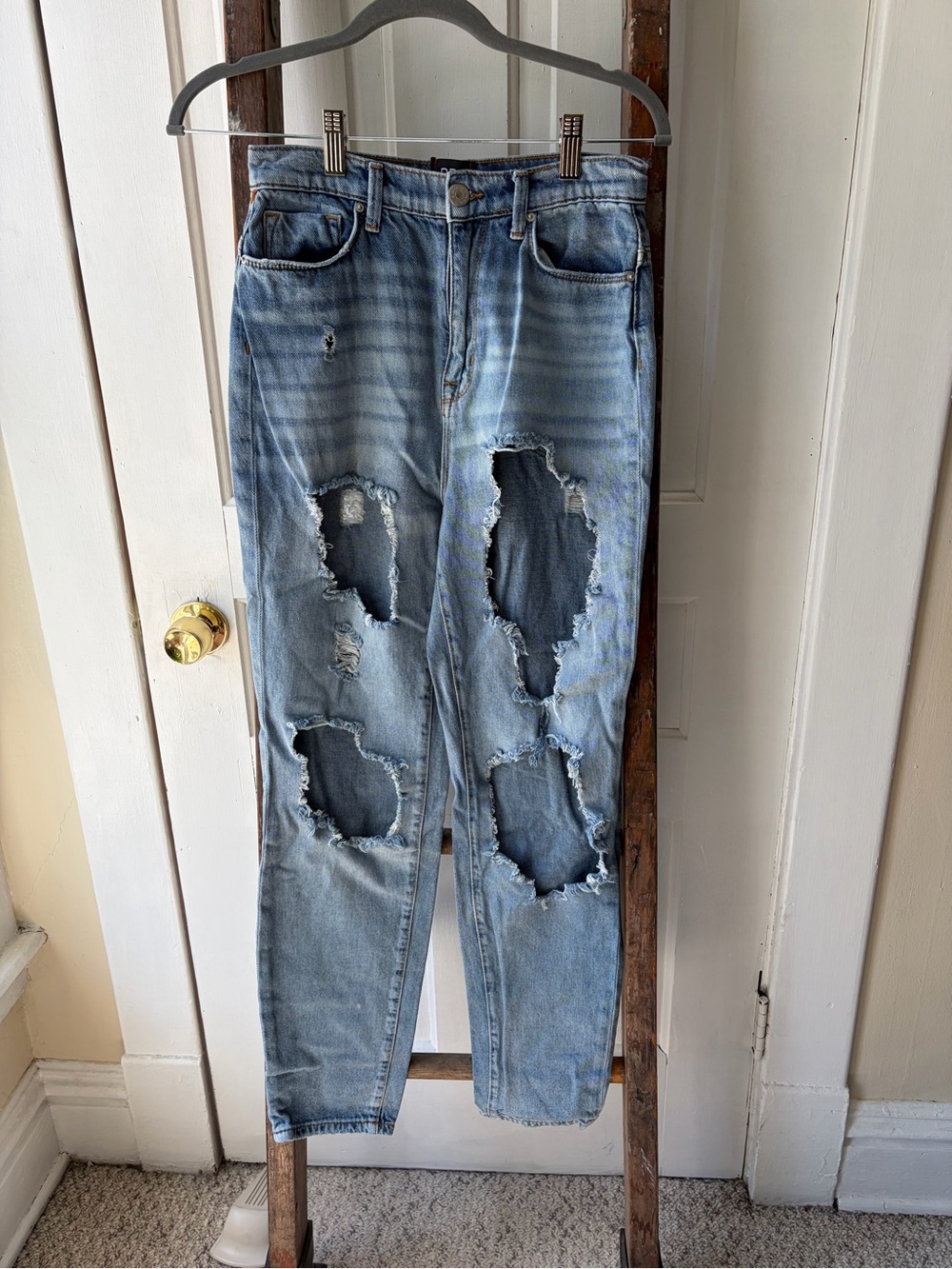 Urban Outfitters Light Blue Distressed Mom High-Rise Jeans